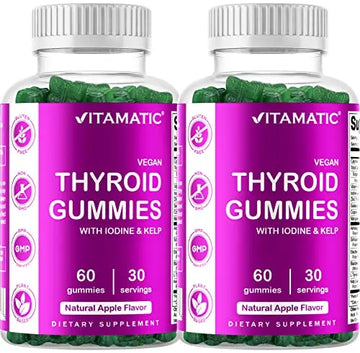 Vitamatic 2 Pack Vegan Thyroid Support Gummies with Iodine & Kelp - 60 Count Vitamatic Au supplements