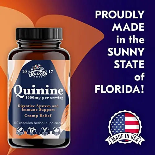 Leg Cramps Support Organic Pills - 1000 mg - Quinine Tablets for Cramp Defense FLORIDA HERBS Au supplements