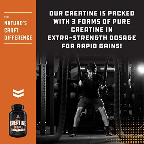 High Strength Tri Phase Creatine Pills - Muscle Mass Gainer and Muscle Recovery Creatine Natures Craft Au supplements