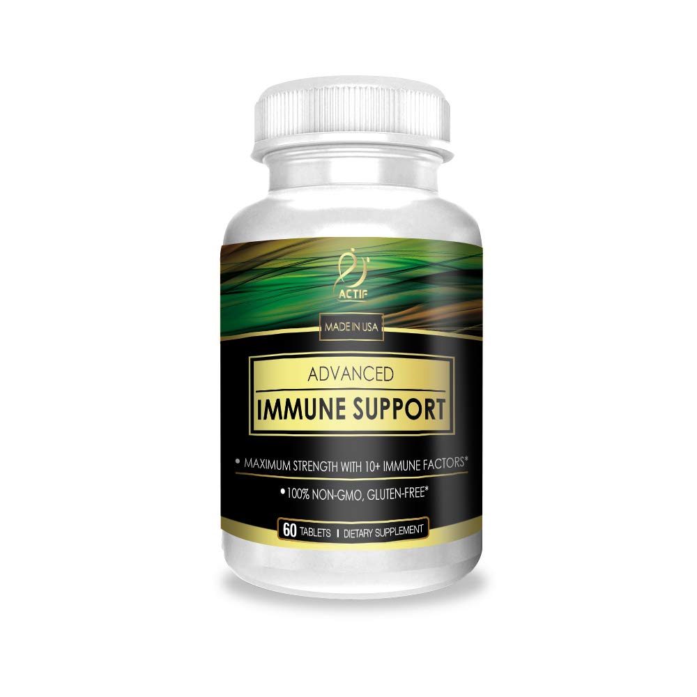 Actif Advanced Immune Support with 10+ Factors for Immunity Booster - 100% Natural, Non-GMO, 60 count ACTIF Au supplements