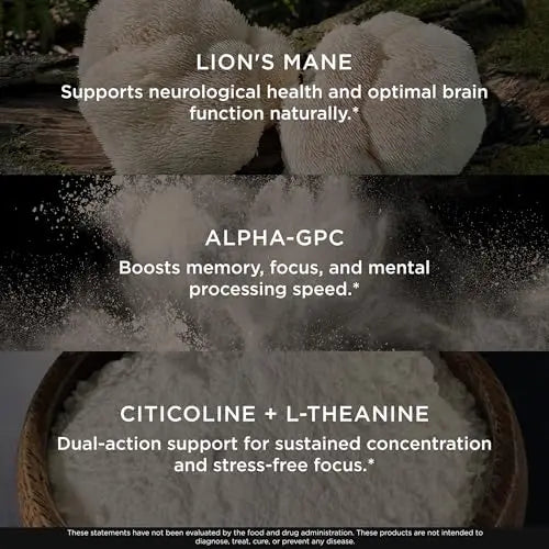 The Genius Brand Mood + Focus Nootropic – 400mg Organic Lion’s Mane, Alpha GPC & Citicoline – Memory & Focus Supplement – 30 Servings The Genius Brand Au supplements