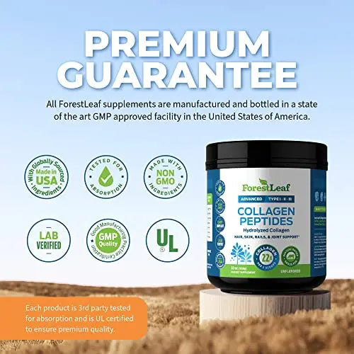 Collagen Peptides Powder Unflavored - Hydrolyzed Collagen Protein ForestLeaf Au supplements