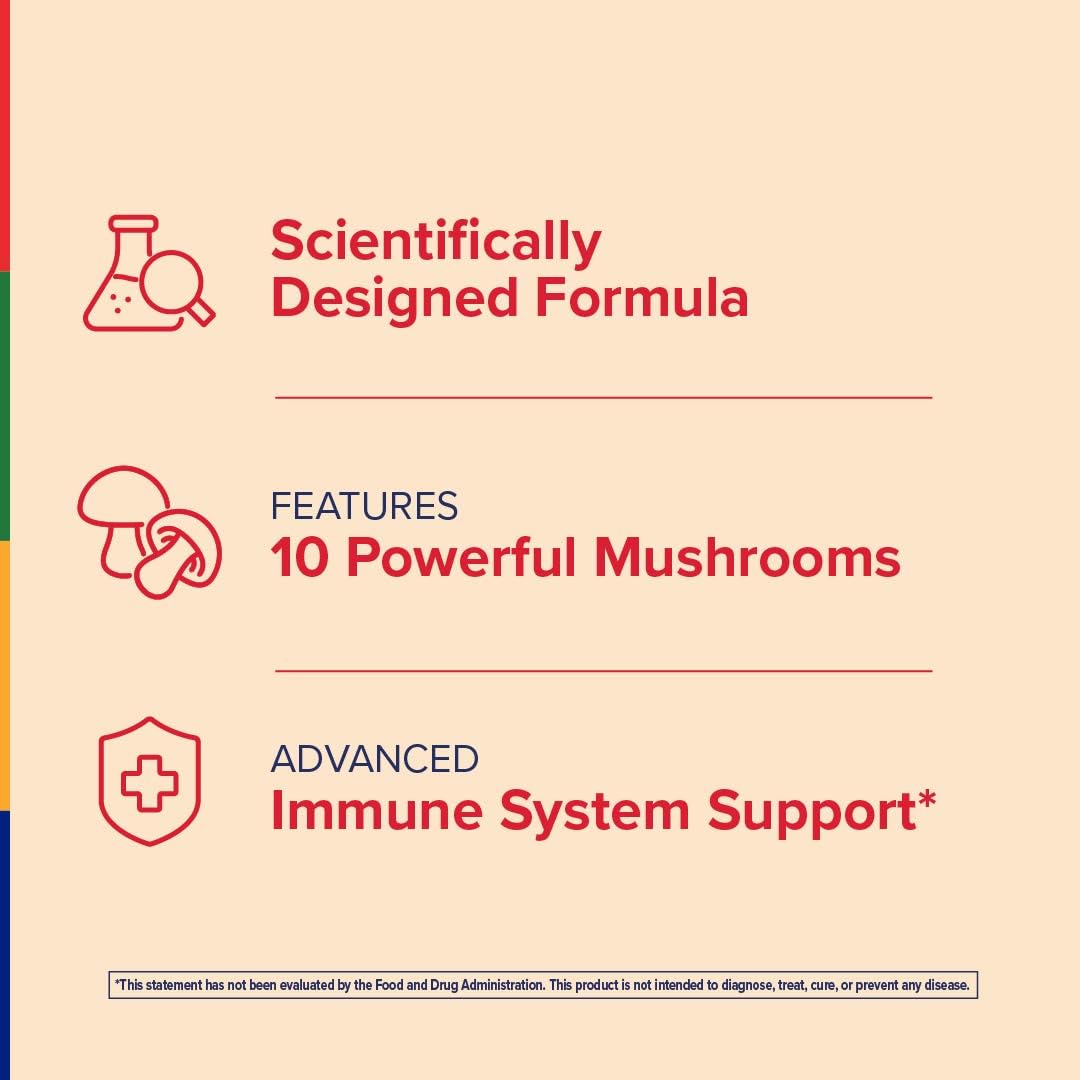 Stop Aging Now - Immune Support - with Vitamin C, Vitamin D3 and Mushroom Complex - 60 Vegetarian Capsules Stop Aging Now Au supplements