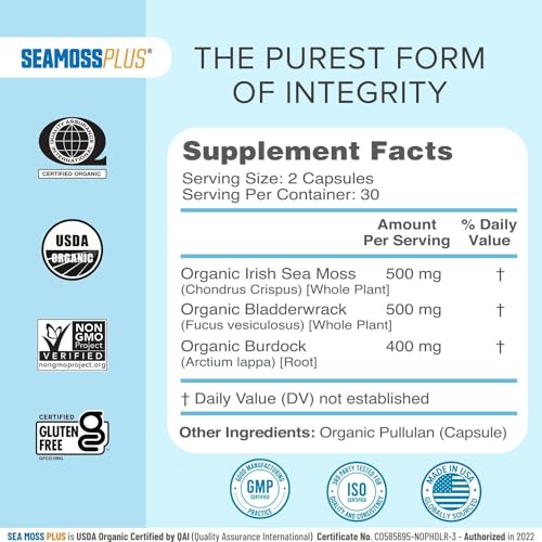 Power By Naturals Sea Moss Plus - USDA Certified Organic Wildcrafted Irish Seamoss Power By Naturals Au supplements
