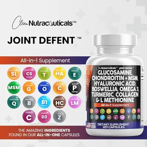 Clean Glucosamine Chondroitin MSM Turmeric Hyaluronic Acid Boswellia Clean Nutraceuticals Au supplements