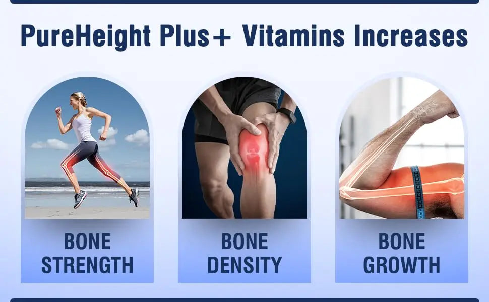 Height Growth Vitamins Grow Taller - Increase Bone Strength Bone Density Bone Growth PURE BIOTECHNOLOGIES Au supplements