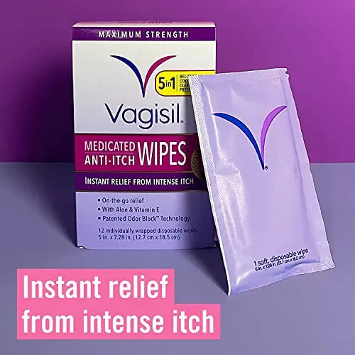 Vagisil Anti-Itch Medicated Wipes, Maximum Strength 12 ea (Pack of 6) Vagisil Au supplements