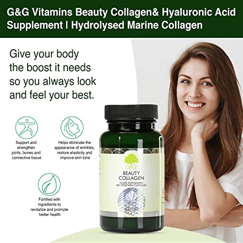 Beauty Collagen | Collagen & Hyaluronic Acid Supplement | 60 Capsules | Hydrolysed Marine Collagen G&G Vitamins Au supplements