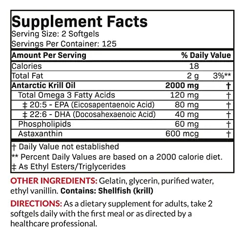 Futurebiotics Antarctic Krill Oil 2000mg with Astaxanthin, Omega-3s EPA, DHA and Phospho Futurebiotics Au supplements