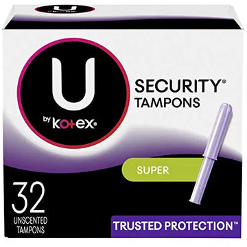 U by Kotex Security Tampons, Super Absorbency, Unscented, 32 Count U by Kotex Au supplements