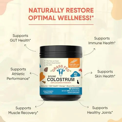 Sandhu's Pure Bovine Colostrum Powder Supplement for Humans |𝟰𝟬% 𝗜𝗴𝗚 Highly Sandhu's Au supplements