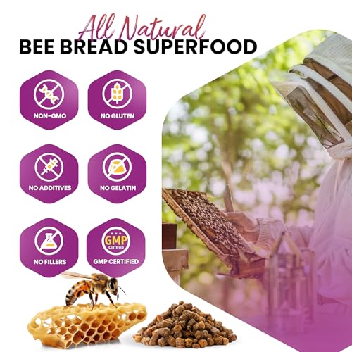 HONEYBEEZONE-Bee Bread Capsules – Nutrient-Rich Superfood for Energy Boost, Immune Support Supplement | Non-GMO, Gluten-Free, 60 Easy-to-Swallow Veggie Capsules HONEYBEEZONE Au supplements