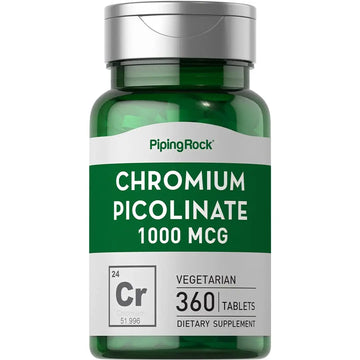 Chromium Picolinate 1000 mcg | 360 Tablets | Chromium Supplement | Vegetarian, Non-GMO Piping Rock Au supplements
