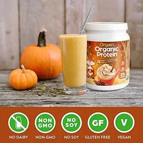 Orgain Organic Vegan Protein Powder, Pumpkin Spice - 21g of Plant Based Protein Orgain Au supplements