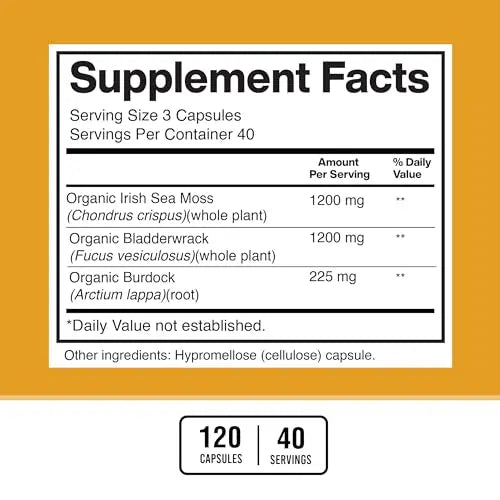 American Standard Supplements Irish Sea Moss 1200mg, Bladderwrack 1200mg American Standard Supplements Au supplements