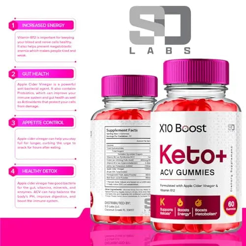 (2 Pack) X10 Boost Keto ACV Gummies Advanced Weight Loss, X10 Boost Keto S.O Labs Au supplements