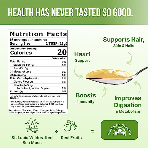 EverSmith Organics - Wildcrafted Irish Sea Moss Gel | Made in USA | Rich in Vitamins EverSmith Organics Au supplements