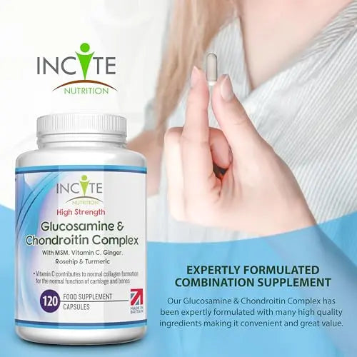 Glucosamine and Chondroitin High Strength Complex with MSM, Vitamin C, Ginge Incite Nutrition Au supplements