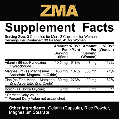 5% Nutrition Core ZMA (with Boron) | Promotes Recovery by Restoring Levels of Zinc, Magnesium & Vitamin B-6 (90 Capsules) 5% Nutrition Au supplements