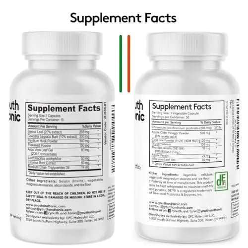 Youth & Tonic Colon Cleanser & Detox for Loss of Waste, Breaking The Plate Youth & Tonic Au supplements