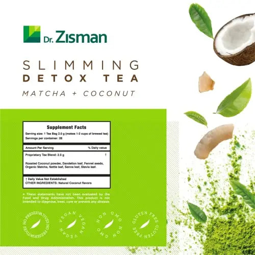 Dr. Zisman ZT Slimming - Matcha-Coconut Detox Blend, Weight Loss Tea with Antioxidant Effects Dr. Zisman ZT Slimming Tea Au supplements