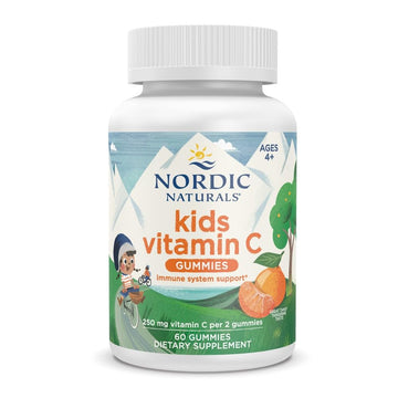 Nordic Naturals Kids Vitamin C Gummies - Tangy Tangerine - 60 Gummies - Vegan Vitamin C Supplement - Children’s Immunity and Antioxidant Support - 250 mg per Serving - 30 Servings Nordic Naturals Au supplements