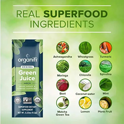 Organifi: GO Packs - Green Juice - Organic Superfood Supplement Powder - 30 Count Organifi Au supplements