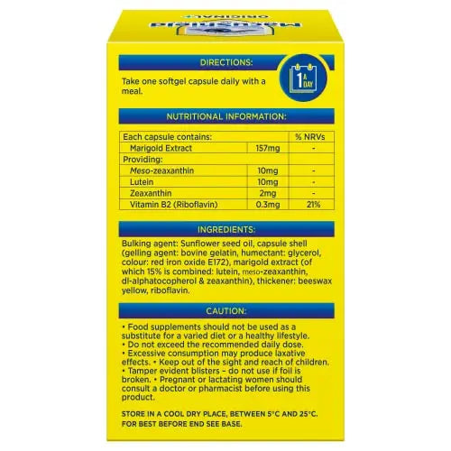 MacuShield Original Plus Capsules - 90 Day Pack, Eye Health Food Supplement containing Macushield Au supplements
