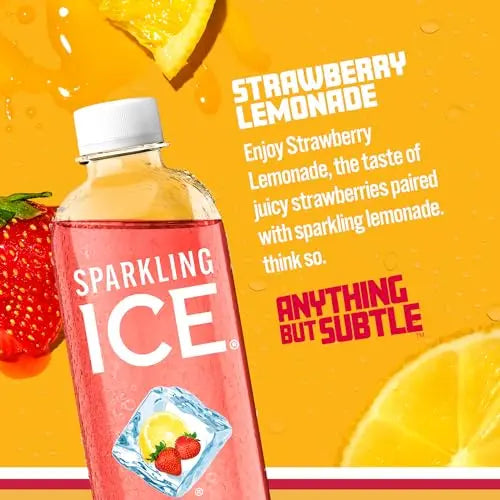 Sparkling Ice, Strawberry Lemonade Sparkling Water, Zero Sugar Flavored Water Sparkling ICE Au supplements
