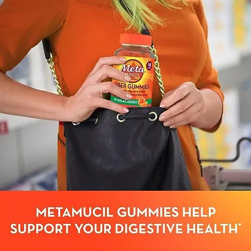 Metamucil Fiber Supplement Gummies, Sugar Free Orange Flavor, 5g Prebiotic Plant Based Metamucil Au supplements