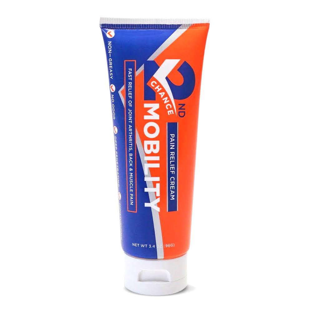 2nd Chance Mobility Pain Relief Cream, No Odor, Non-Greasy, Deep Penetrating, Moisturizing Topical Cream for Joint, Back, Muscle Ache Pain 3.4oz 2ND CHANCE MOBILITY Au supplements
