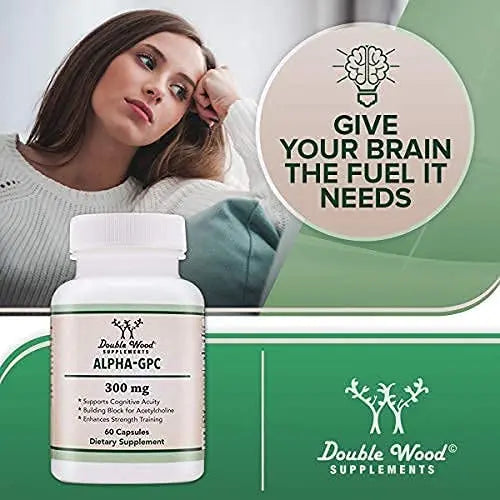 Alpha GPC Choline 600mg Capsules - Brain Support Supplement for Focus, Memory Double Wood Supplements Au supplements