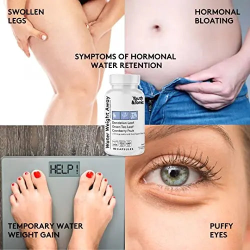 Youth & Tonic Natural Water Pills (90 Count) for Swelling Belly Bloating Youth & Tonic Au supplements