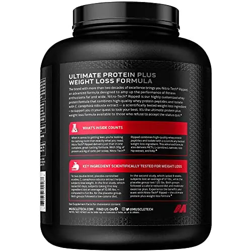 MuscleTech Nitro-Tech Ripped Lean Whey Protein Powder Whey Protein Isolate Weight MuscleTech Au supplements