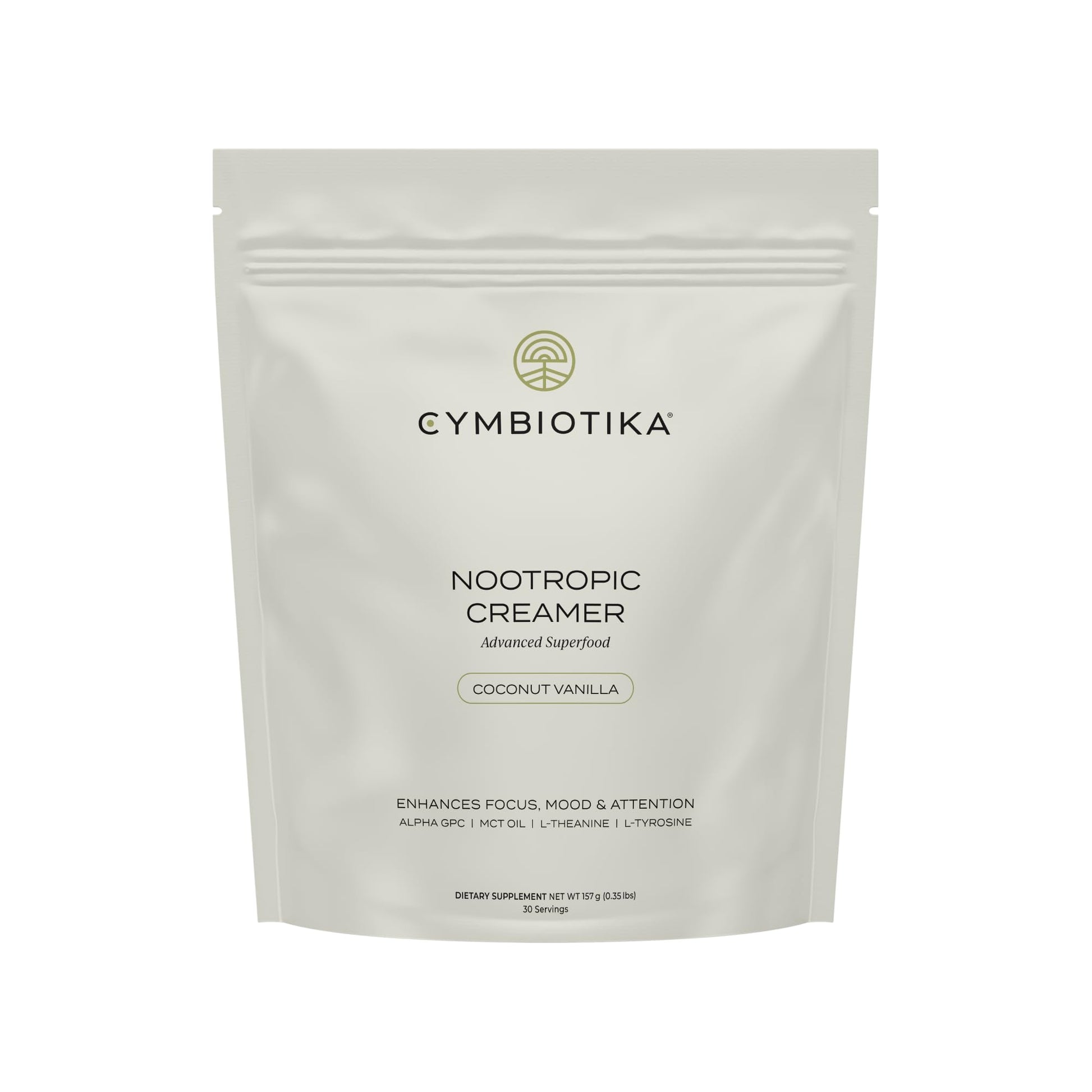 CYMBIOTIKA Nootropic Creamer – MCT Oil, Alpha GPC, L-Theanine – Keto, Vegan, Sugar-Free Coffee Creamer for Focus, Energy & Mental Clarity – Coconut Vanilla Flavor, 30 Servings CYMBIOTIKA Au supplements