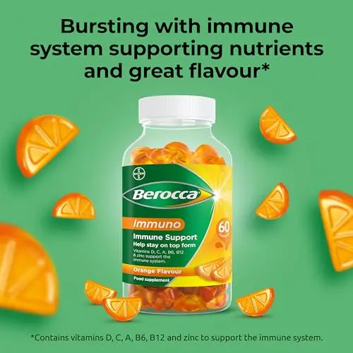 Berocca Immuno Gummy Vitamins, Orange Flavour, Bursting with Immune System Berocca Au supplements