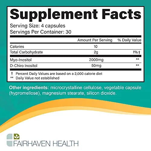 Fairhaven Health Myo-Inositol and D-Chiro Inositol Supplement | 40:1 Ratio | Female Fairhaven Health Au supplements