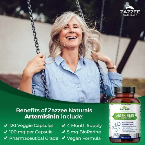 Zazzee High Absorption Artemisinin, 100 mg per Capsule, 120 Vegan Capsules, with 5 mg Zazzee Au supplements