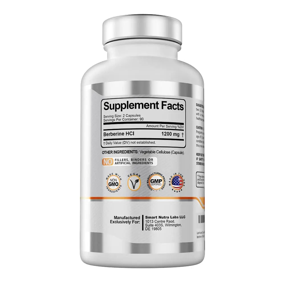 Smart Nutra Labs Premium Berberine HCL 1200mg- 180 Vegan Capsules, 100% Pure Smart Nutra Labs Au supplements