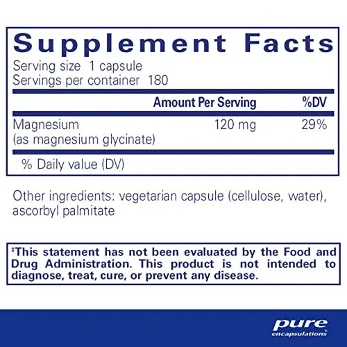 Pure Encapsulations Magnesium (Glycinate) - Supplement to Support Stress Relief, Sleep Pure Encapsulations Au supplements
