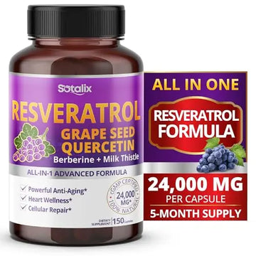 Resveratrol 24,000mg with Grape Seed + Quercetin Berberine + Milk Thistle Powerful Anti SOTALIX SUPPLEMENT Au supplements