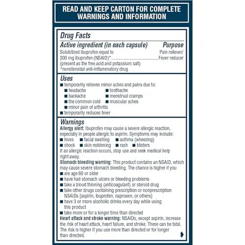 Advil Liqui-Gels Minis Pain Reliever and Fever Reducer, Pain Medicine for Adults with Ibuprofen 200mg for Pain Relief - 80 Liquid Filled Capsules Advil Au supplements