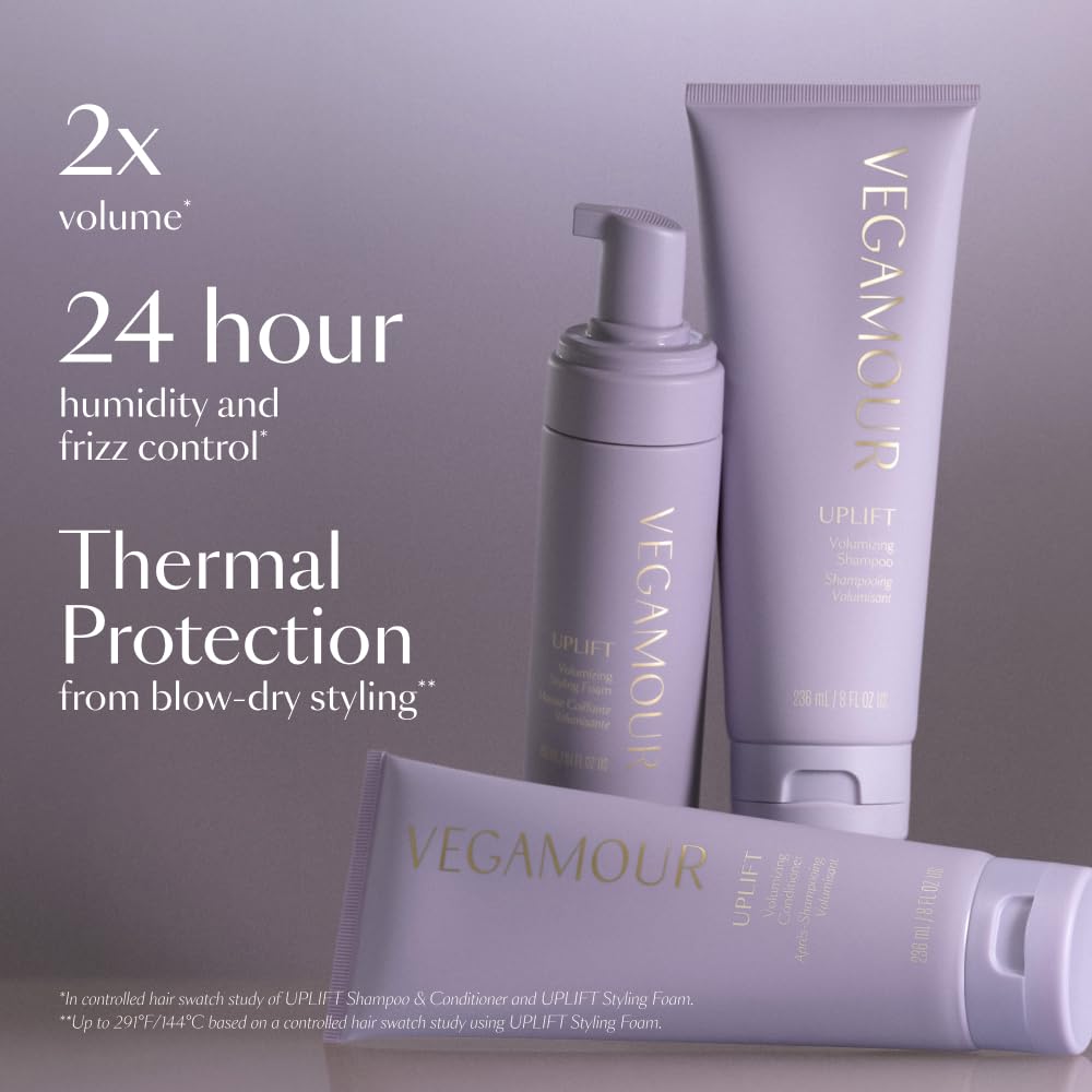 VEGAMOUR UPLIFT Volumizing Styling Foam, For fine, flat & thinning hair, Provides Volume & Resists Humidity, Non Sticky Formula, Bouncy Soft Hair VEGAMOUR Au supplements