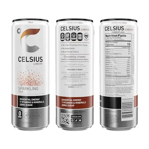 CELSIUS Sparkling Cola, Functional Essential Energy Drink 12 Fl Oz (Pack of 12) CELSIUS Au supplements
