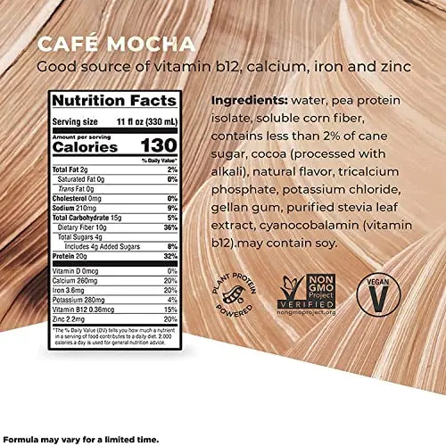 Evolve Plant Based Protein Shake, Café Mocha, 20g Vegan Protein, Dairy Free, No Artificial Evolve Au supplements