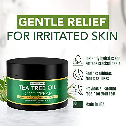Tea Tree Oil Foot Cream For Dry Cracked Heels Repair - Natural Foot Cream For Dry Cracke USA Naturals Au supplements