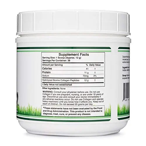 Collagen Peptides Powder - Hydrolyzed Collagen, Keto Safe - 16.08oz - Multi Type 1, 2 Double Wood Supplements Au supplements