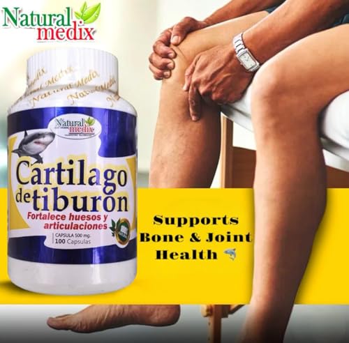 Natural medix Cartilage – Joint Support Supplement with Glucosamine, Collagen & Magnesium – 100 Caps - Cartílago de Tiburon Natural medix Au supplements