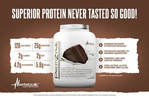 Metabolic Nutrition, Protizyme, 100% Whey Protein Powder, High Protein, Low Carb Metabolic Nutrition Au supplements